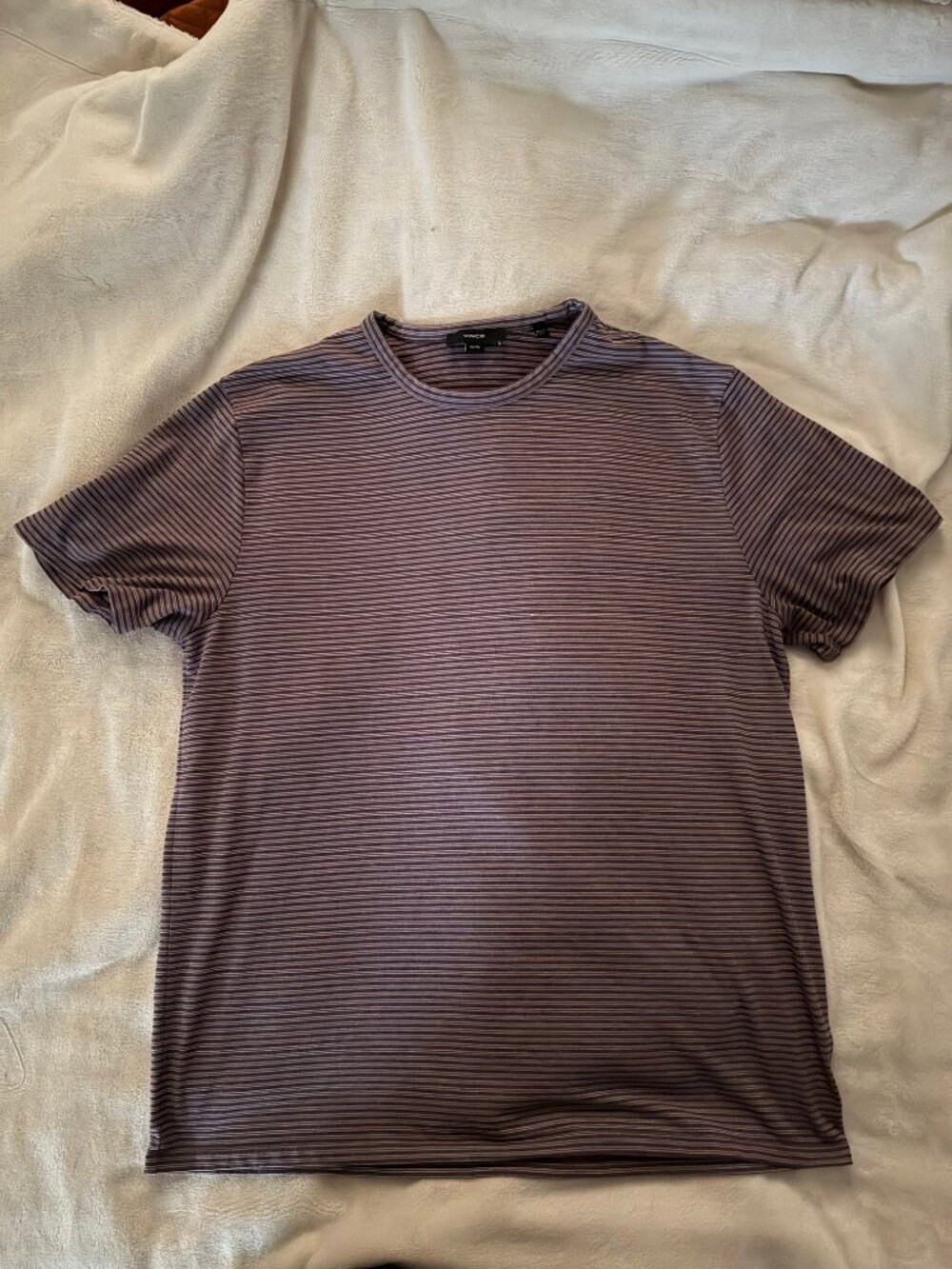 Vince Purple Striped T Shirt